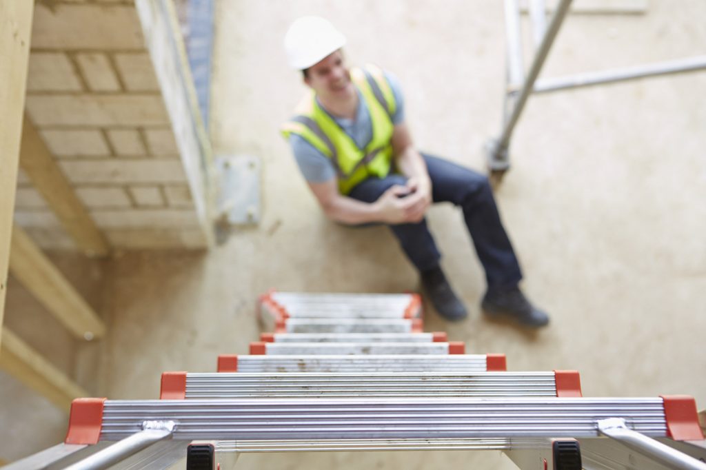 Construction Worker Falling Off Ladder And Injuring Leg compensation claims Glasgow